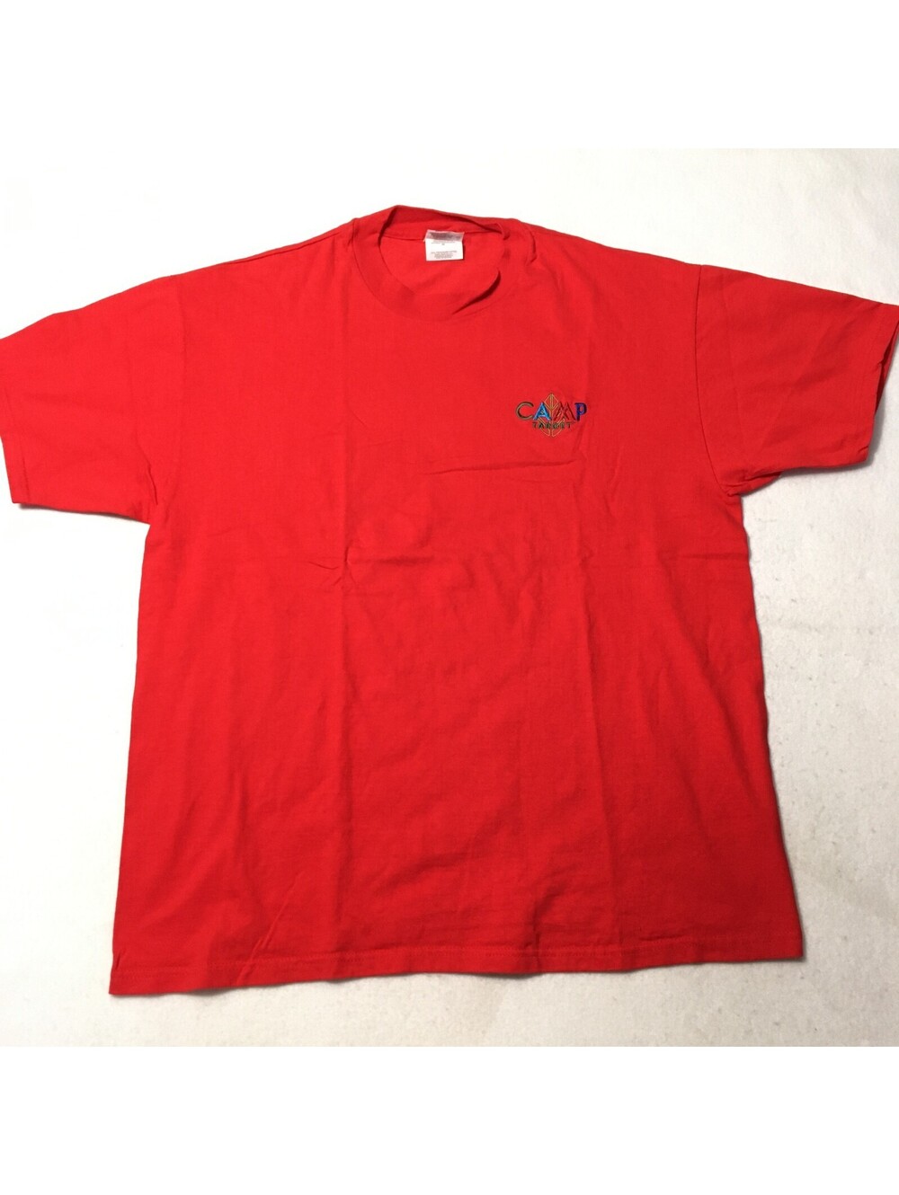 Target Store CAMP LOGO Employee Red Color Uniform Tee Shirt Size XL
